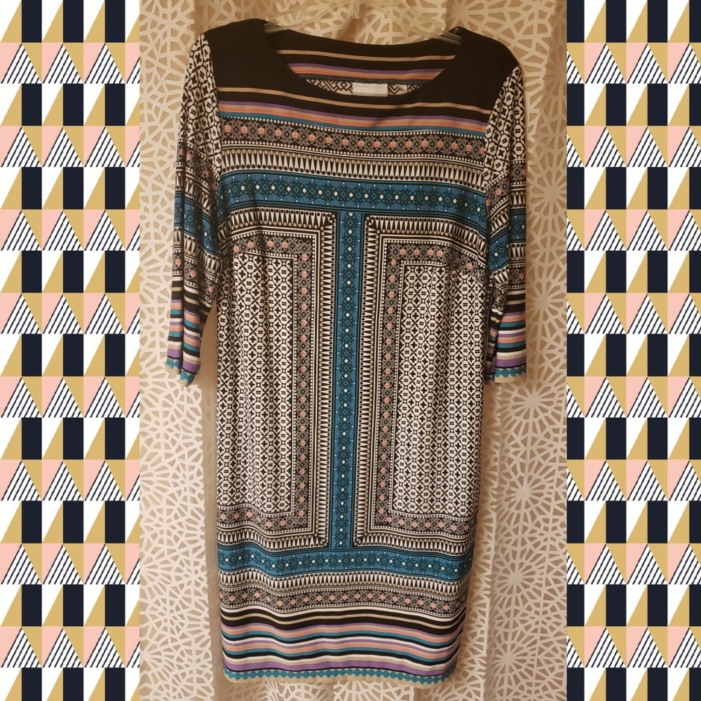 NY&CO Patterned sheath dress long-sleeved
